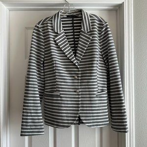 Black and white striped blazer - doe & rae